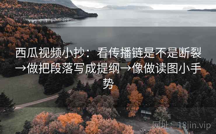 西瓜视频小抄：看传播链是不是断裂→做把段落写成提纲→像做读图小手势