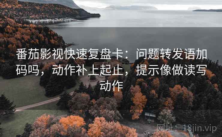 番茄影视快速复盘卡：问题转发语加码吗，动作补上起止，提示像做读写动作